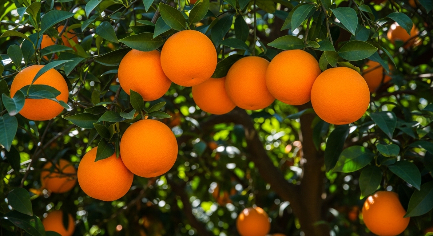 Colheita de laranjas de alta qualidade resultado de boa nutrição vegetal