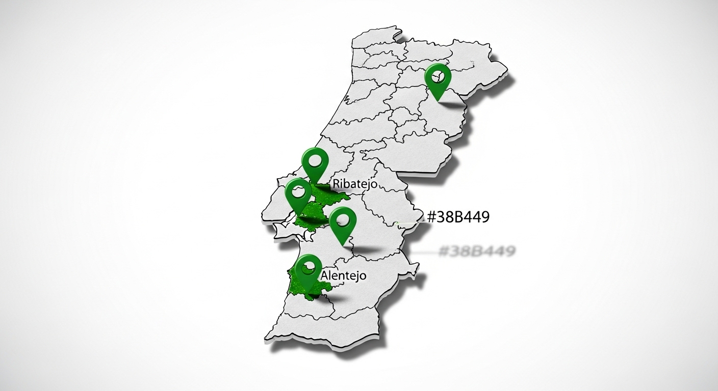 Mapa de Portugal com agrónomos Hubel Verde